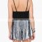 Europe shoulder strap vest tassels bare waist backless sexy woman vest