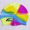 2015 color silkscreen printed ear protection silicone swimming cap