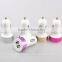 Hot Selling Colorful Dual Usb Output 2.1A Fast Charging Custom Logo Printing Circular Shape Auto Usb Car Charger