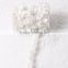 Custom design 1.5cm width white color sequins flower beaded lace trimmings for dresses