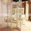 Apricot leaf pattern carved standing divider room folding screen