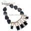 Latest Design fashion bib choker black crystal necklace female necklace jewelry