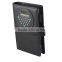 customized size PU leather business portfolio notepad with rotatable round calculator and card holders