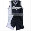 100% Polyester Heavyweight Dazzle V-neck Black Gray Basketball Uniform