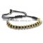 2016 Hotselling Anil Arjandas Macrame Bracelet 24k Gold Micro Pave Black CZ Stoppers Beads Briading Bracelet Men Jewelry