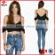 2015 Women crop top new models women tops with ruffles clothings wholesale clothing