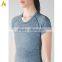 Womens Sports Top Short Sleeve T-shirt Cotton Fabric Rich Fitness Gym Shirt