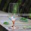 Glass Drinkware Custom Type Certification glalead free clear crystal stem big glass beer with rose gold stand