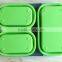 3 compartment Portable Collapsible Silicone Food Storage Container with Lid
