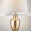2015 NEW product glass guest room table lamp with metal base UL CUL CE ROHS