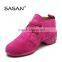 Round Toe Lacing Woman Fashion Split Sole Line Dance Shoes Genuine Leather Upper Dance sneakers 8872