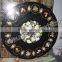 Black Round Italion Marquetry Marble Pietra Dura Dining Table Top