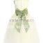 Simple White Sleeveless Tea Length Custom Made Vestidos Girl Dress for Wedding Ball Gown FG021 long white dress for girls