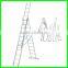 Aluminum 3 section compact extension ladder