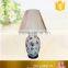 Chinese ceramic lamp flower painted table lamp with fabric shade