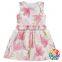 Hot Sell Children Flower Pattern Designs Baby Girl Sleeveless Party Dress Frock Design For Girls