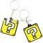 Factory supply square shape custome silicone rubber keychains