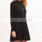 Guangzhou Wholesale Clothing OEM Black Cutout Back Ribbed Knit Swing Dress