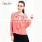 long sleeve latest blouse styles V-neck white women latest blouse styles