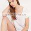Square neck plain t shirt without collar blank white t shirt
