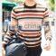 Colorful Striped Pattern Men's 100% Cashmere Sweater