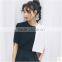Women's College in the Summer of Wind Loose Color Matching Small Round Collar T-shirt Female Cotton Short Sleeve Blouse