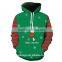Chrismtas chicken snow unisex 3D red sweatshirts/blue na green plus size 3d hoodies/ fashioable 3d Christmas hoodies jacket