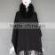Factory Supply Cachmere Cape Of Hign Qualtity / Ladies Fur Shawl With Raccoon Fur Collar
