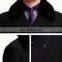 OEM Clothing Fashion Wool Heavy Winter Black Mens Coats With Fur Collar