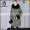 Factory cheap black fashion woman long mink fur coat