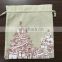 Small Christmas Linen Drawstring Bags Xmas Hessian Burlap Pouches Bags for Wedding Favors