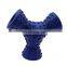 Low price multiple colors dog chew rubber toy food leaking trihedron for pet biting/ teeth cleaning