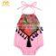 Adorable Toddler Pink Boho Halter Playsuit Bubble Clothing Ruffle Baby Clothes Romper