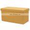 Customized factory wholesale modern faux linen folding storage stool storage bench for living room