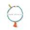 Fashion orange Tassel Bracelet custom Natural Stone Bead Bracelet TSBR004