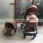 jolly baby stroller leather  baby stroller 3 in 1 leather pram