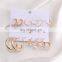 Set Earrings Retro Silver Jewelry Hand-Tasseled Round Geometric Alloy Gemstone Rhinestone Female Earrings