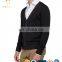 Black V neck cashmere cardigan sweater for men