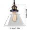 Industrial Vintage Glass Pendant Lamp E27 Restaurant Hanging Light
