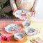 Hamster Japanese-style cartoon household dish single handle bakeware divided grid ceramic tableware