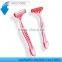 D316L pivoting head rubber handle triple blade razor