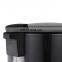 European design black round shape dustbin with anti fingerprint oil iron powder coating foot pedal dustbin