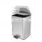 Indoor rectangular garbage bin home and office and kitchen stainless steel recycling big foot pedal bin