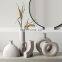 Home Trendy Nordic Minimalist Ceramic Vase Dry Flower White Ceramic Circle Vase For Home Decor