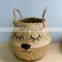 Sleepy Bear Set Seagrass Belly Basket Plant Holder Storage Basket Decor Home High Quality