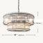 Modern Industrial Style Rivet Crystal Piece Chandelier Lighting Fixture for Living Room Kitchen Island Dining Room Foyer Lobby