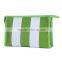 Big stripe green PVC hand bags cheap makeup online cosmetics online bag