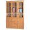 bookcase 3 door yellow color bookshelf