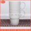 stackable mug Cup stacking cheap porcelain round stacked coffee stripe cup with handle tea and new bone china milk mug