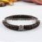 BRZ1282 CZ Micro Pave Ball Coconut Heishi Bracelet,Gunmetal CZ Ball Focal Bead Bracelet